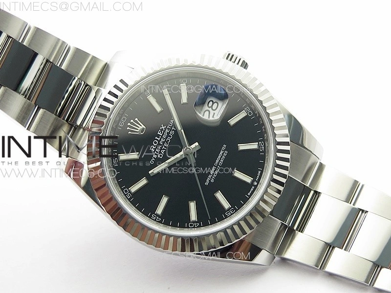 DateJust 41 126334 NTF 1:1 Best Edition 904L Steel Black Stick Dial on Oyster Bracelet VR3235