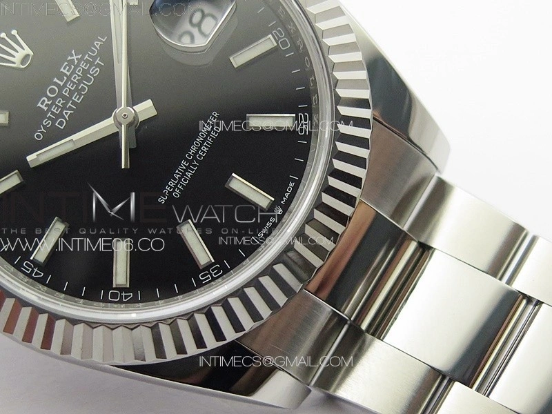 DateJust 41 126334 NTF 1:1 Best Edition 904L Steel Black Stick Dial on Oyster Bracelet VR3235