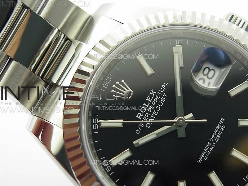 DateJust 41 126334 NTF 1:1 Best Edition 904L Steel Black Stick Dial on Oyster Bracelet VR3235