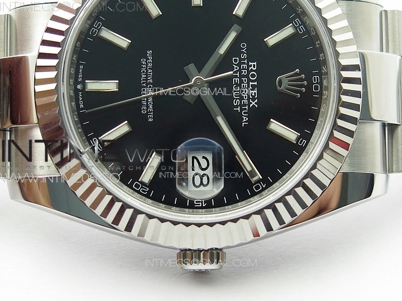 DateJust 41 126334 NTF 1:1 Best Edition 904L Steel Black Stick Dial on Oyster Bracelet VR3235