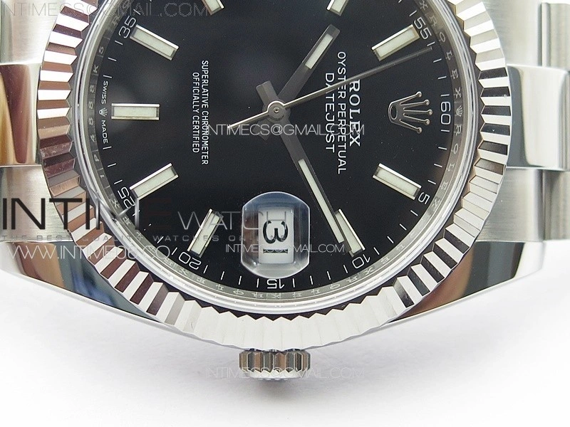 DateJust 41 126334 NTF 1:1 Best Edition 904L Steel Black Stick Dial on Oyster Bracelet VR3235