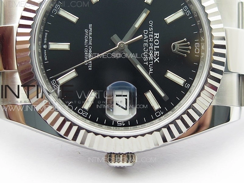 DateJust 41 126334 NTF 1:1 Best Edition 904L Steel Black Stick Dial on Oyster Bracelet VR3235