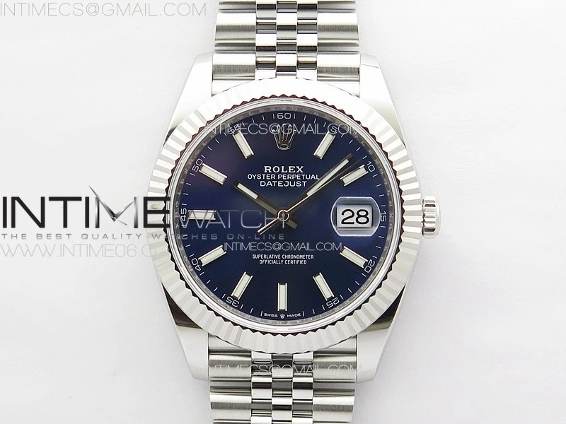 DateJust 41 126334 NTF 1:1 Best Edition 904L Steel Blue Stick Dial on Jubilee Bracelet VR3235