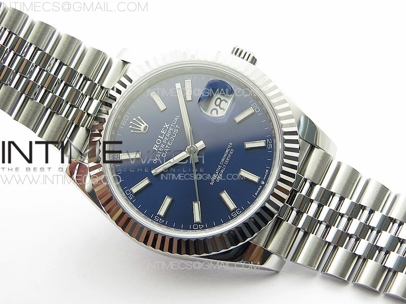 DateJust 41 126334 NTF 1:1 Best Edition 904L Steel Blue Stick Dial on Jubilee Bracelet VR3235