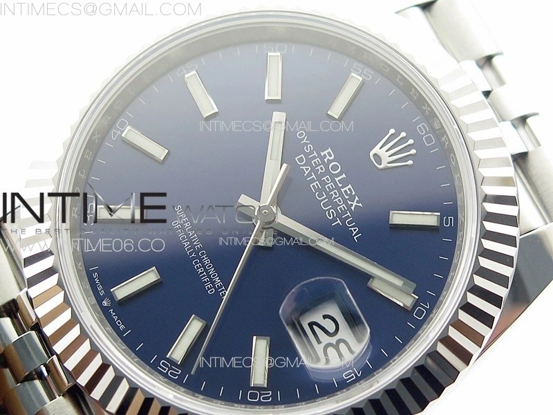 DateJust 41 126334 NTF 1:1 Best Edition 904L Steel Blue Stick Dial on Jubilee Bracelet VR3235