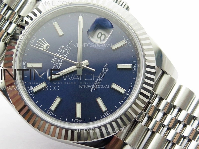 DateJust 41 126334 NTF 1:1 Best Edition 904L Steel Blue Stick Dial on Jubilee Bracelet VR3235