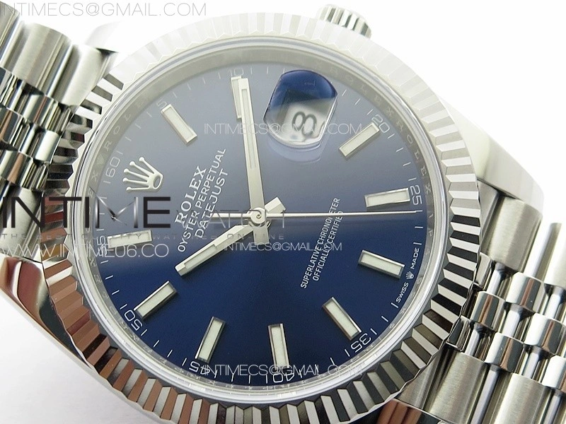 DateJust 41 126334 NTF 1:1 Best Edition 904L Steel Blue Stick Dial on Jubilee Bracelet VR3235