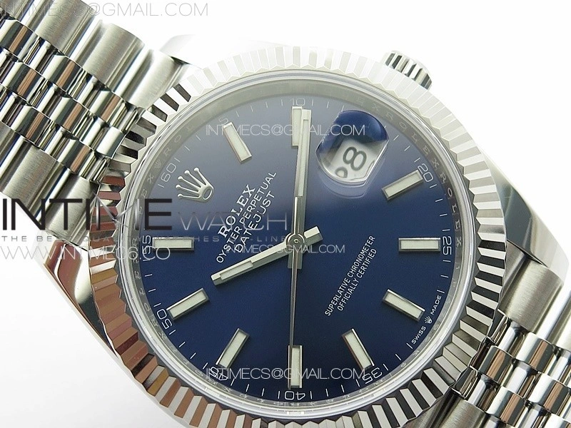 DateJust 41 126334 NTF 1:1 Best Edition 904L Steel Blue Stick Dial on Jubilee Bracelet VR3235