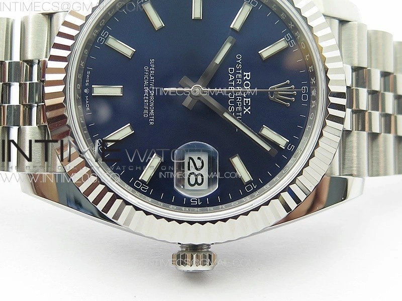DateJust 41 126334 NTF 1:1 Best Edition 904L Steel Blue Stick Dial on Jubilee Bracelet VR3235