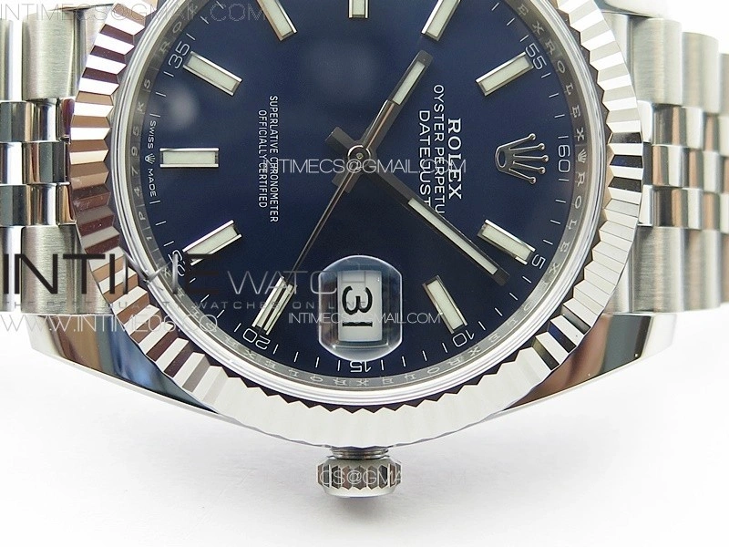 DateJust 41 126334 NTF 1:1 Best Edition 904L Steel Blue Stick Dial on Jubilee Bracelet VR3235
