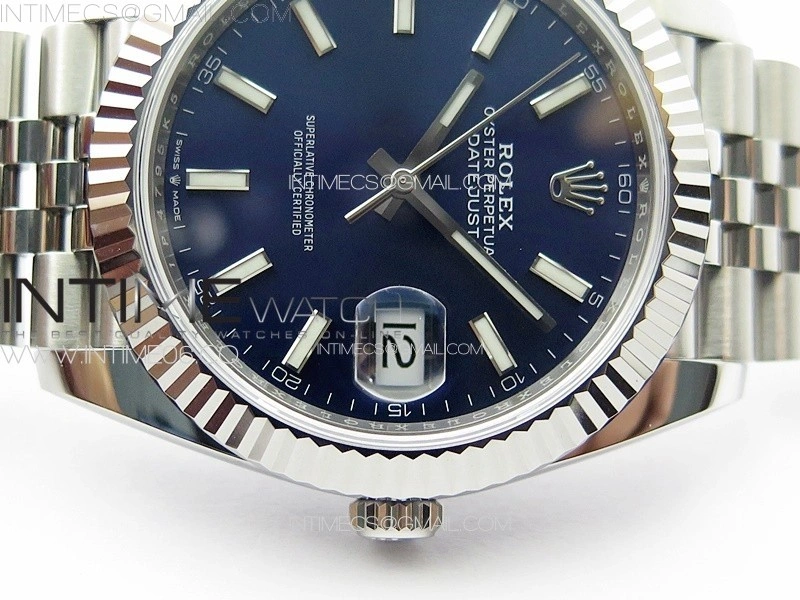 DateJust 41 126334 NTF 1:1 Best Edition 904L Steel Blue Stick Dial on Jubilee Bracelet VR3235
