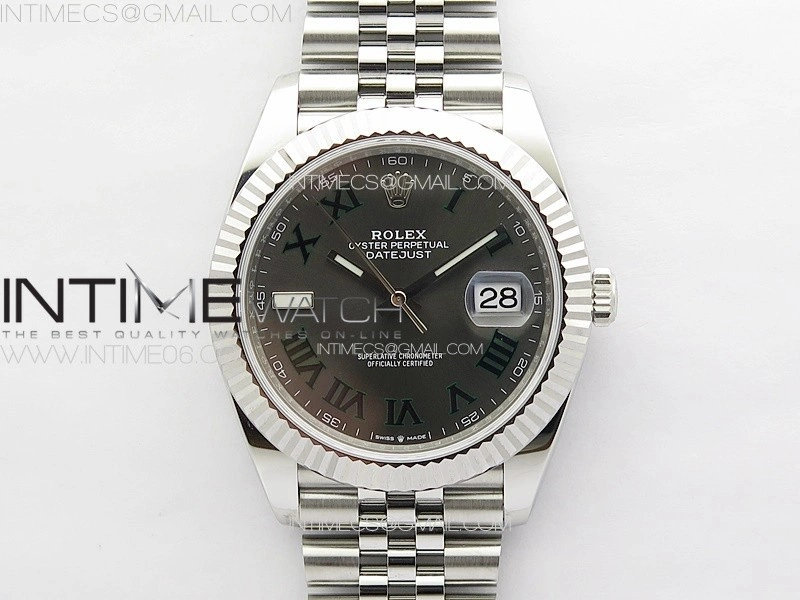 DateJust 41 126334 NTF 1:1 Best Edition 904L Steel Gray Roman Dial on Jubilee Bracelet VR3235