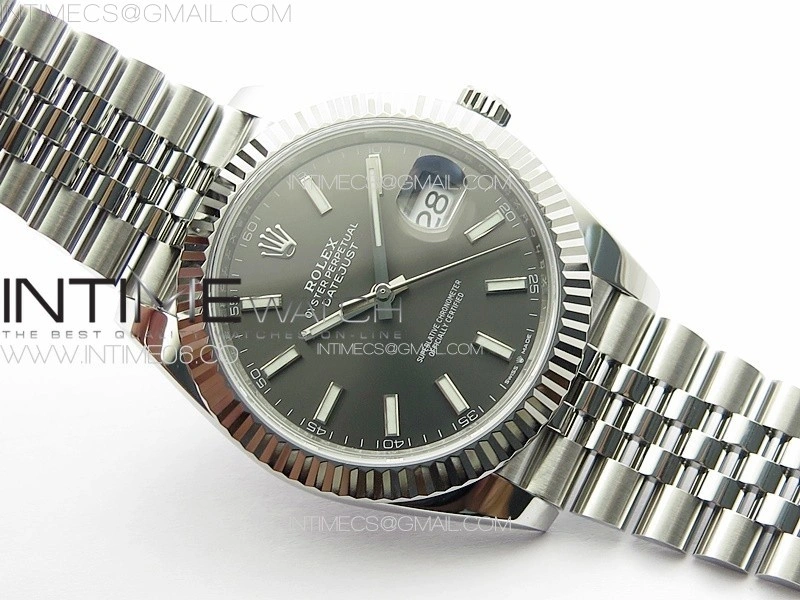 DateJust 41 126334 NTF 1:1 Best Edition 904L Steel Gray Stick Dial on Jubilee Bracelet VR3235