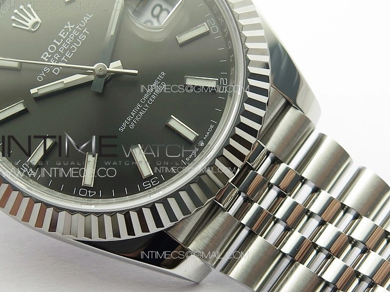 DateJust 41 126334 NTF 1:1 Best Edition 904L Steel Gray Stick Dial on Jubilee Bracelet VR3235