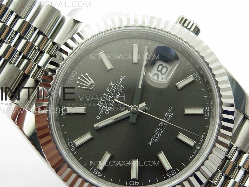 DateJust 41 126334 NTF 1:1 Best Edition 904L Steel Gray Stick Dial on Jubilee Bracelet VR3235