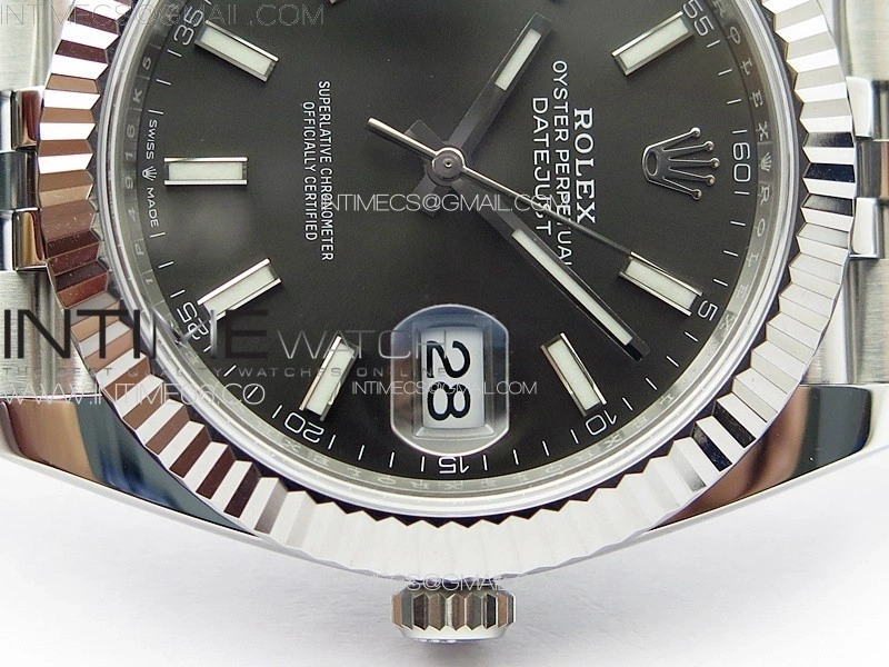 DateJust 41 126334 NTF 1:1 Best Edition 904L Steel Gray Stick Dial on Jubilee Bracelet VR3235