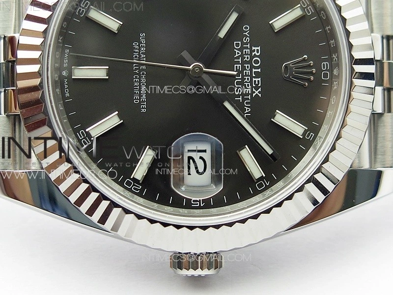 DateJust 41 126334 NTF 1:1 Best Edition 904L Steel Gray Stick Dial on Jubilee Bracelet VR3235