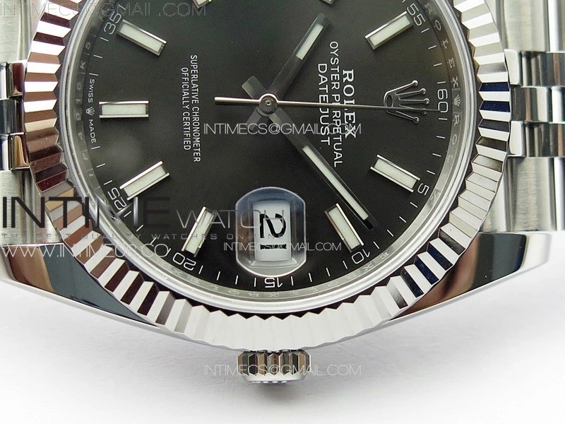 DateJust 41 126334 NTF 1:1 Best Edition 904L Steel Gray Stick Dial on Jubilee Bracelet VR3235