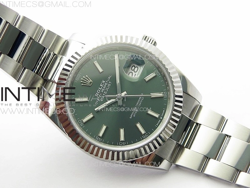 DateJust 41 126334 NTF 1:1 Best Edition 904L Steel Green Stick Dial on Oyster Bracelet VR3235