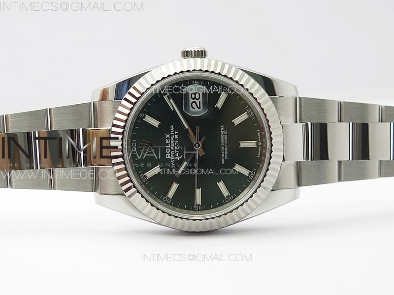 DateJust 41 126334 NTF 1:1 Best Edition 904L Steel Green Stick Dial on Oyster Bracelet VR3235