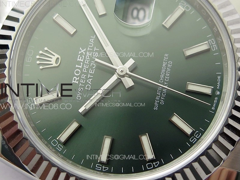 DateJust 41 126334 NTF 1:1 Best Edition 904L Steel Green Stick Dial on Oyster Bracelet VR3235