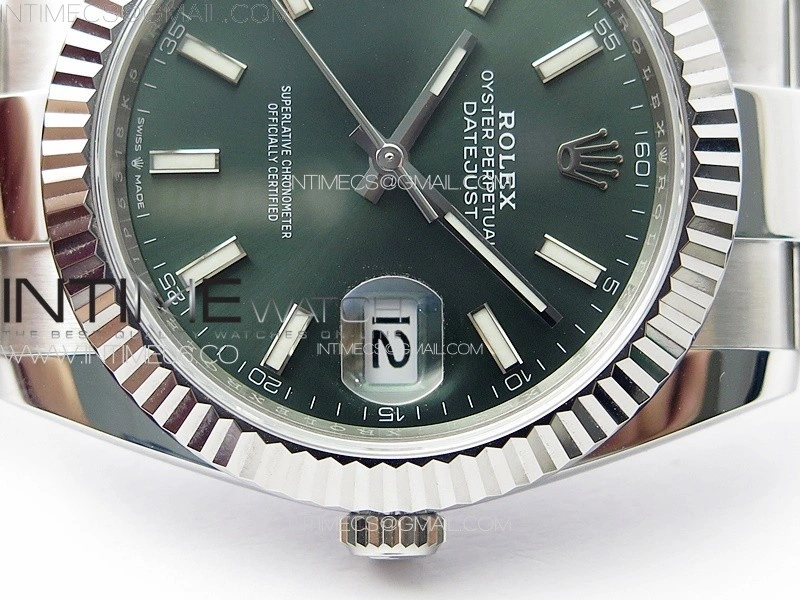 DateJust 41 126334 NTF 1:1 Best Edition 904L Steel Green Stick Dial on Oyster Bracelet VR3235