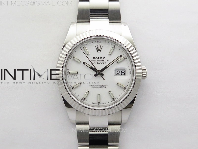DateJust 41 126334 NTF 1:1 Best Edition 904L Steel White Stick Dial on Oyster Bracelet VR3235