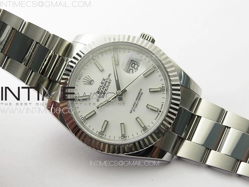 DateJust 41 126334 NTF 1:1 Best Edition 904L Steel White Stick Dial on Oyster Bracelet VR3235