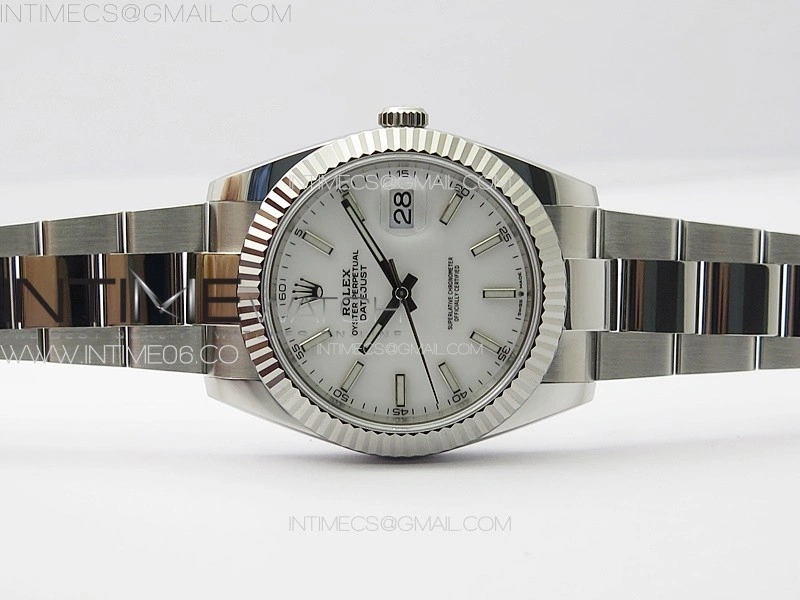 DateJust 41 126334 NTF 1:1 Best Edition 904L Steel White Stick Dial on Oyster Bracelet VR3235