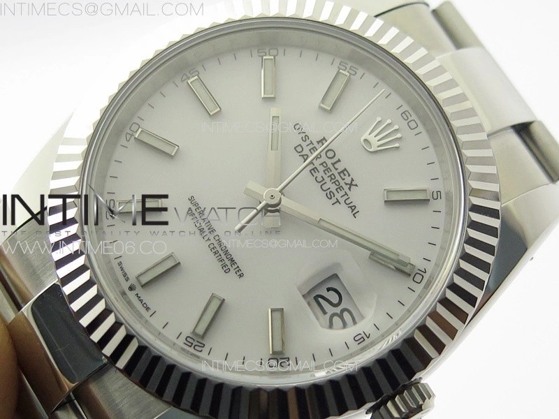 DateJust 41 126334 NTF 1:1 Best Edition 904L Steel White Stick Dial on Oyster Bracelet VR3235