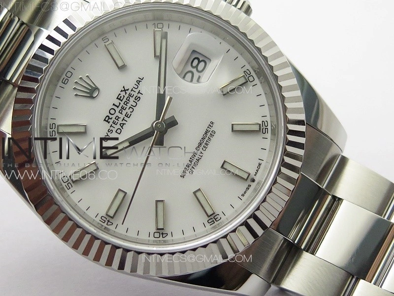 DateJust 41 126334 NTF 1:1 Best Edition 904L Steel White Stick Dial on Oyster Bracelet VR3235