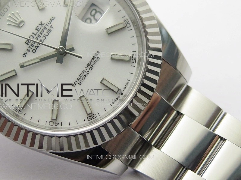 DateJust 41 126334 NTF 1:1 Best Edition 904L Steel White Stick Dial on Oyster Bracelet VR3235