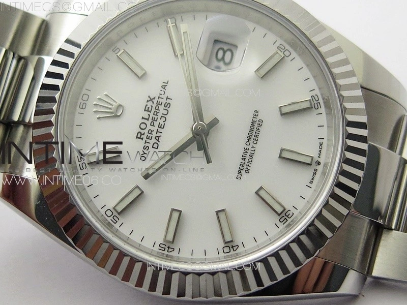 DateJust 41 126334 NTF 1:1 Best Edition 904L Steel White Stick Dial on Oyster Bracelet VR3235