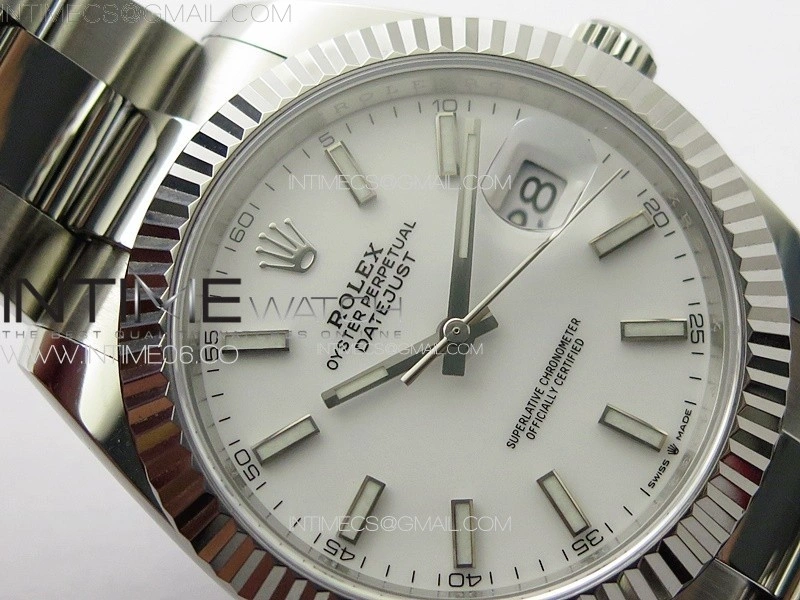 DateJust 41 126334 NTF 1:1 Best Edition 904L Steel White Stick Dial on Oyster Bracelet VR3235