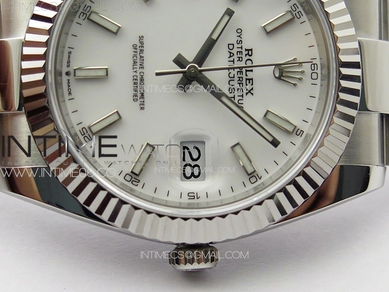 DateJust 41 126334 NTF 1:1 Best Edition 904L Steel White Stick Dial on Oyster Bracelet VR3235