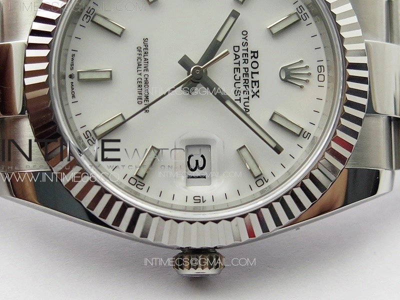 DateJust 41 126334 NTF 1:1 Best Edition 904L Steel White Stick Dial on Oyster Bracelet VR3235