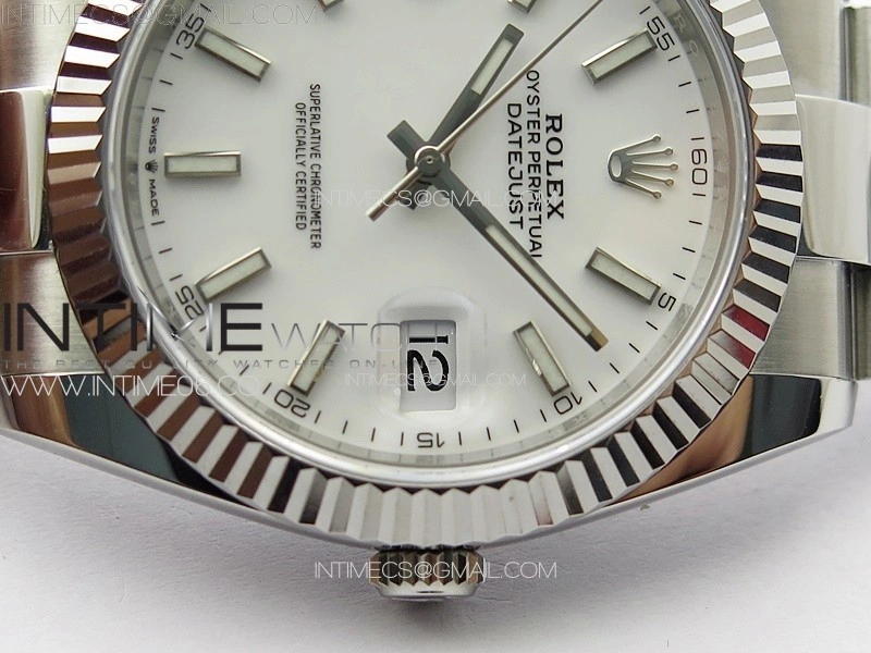 DateJust 41 126334 NTF 1:1 Best Edition 904L Steel White Stick Dial on Oyster Bracelet VR3235