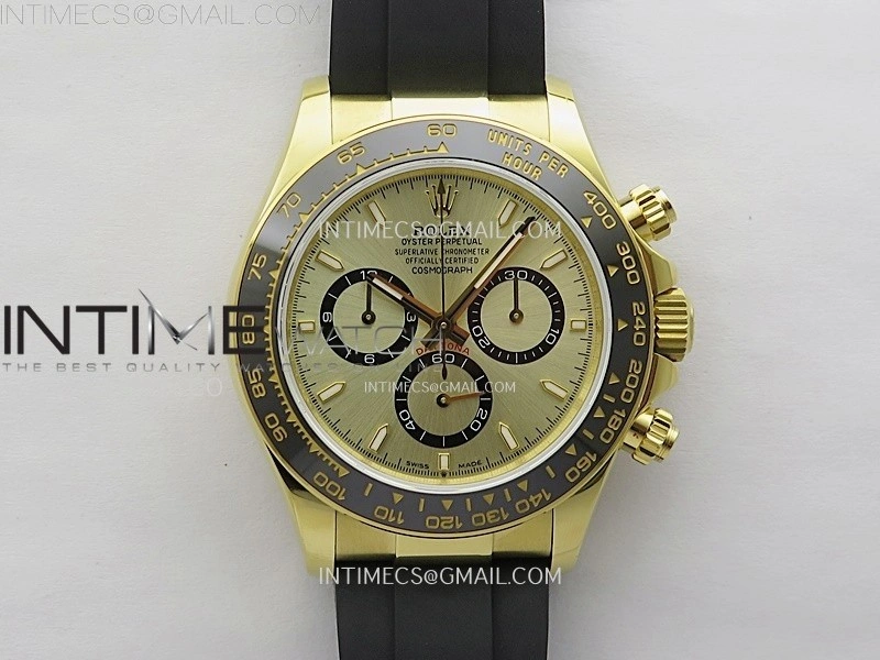 Daytona 126518 904L YG QF Best Edition Gold Dial Gold Subdial on Oysterflex Strap SA4131