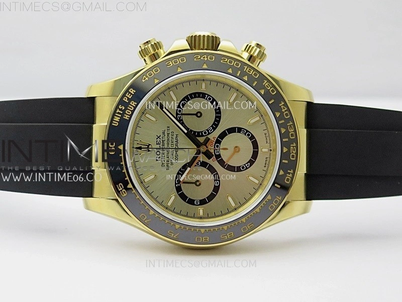 Daytona 126518 904L YG QF Best Edition Gold Dial Gold Subdial on Oysterflex Strap SA4131