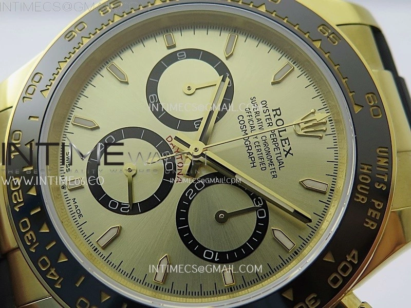 Daytona 126518 904L YG QF Best Edition Gold Dial Gold Subdial on Oysterflex Strap SA4131