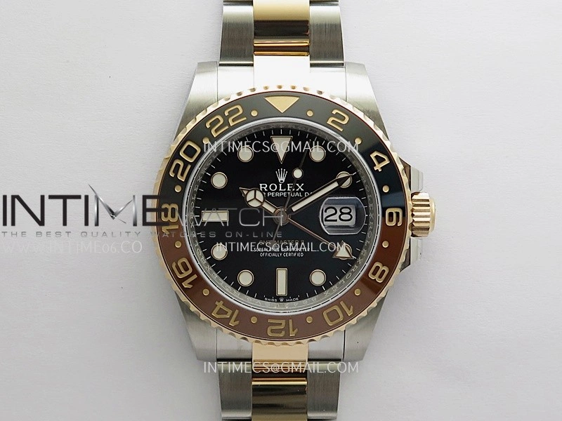 GMT Master II 126711 CHNR 904L SS RG ARF 1:1 Best Edition Black Dial On SS RG Bracelet DD3285 CHS