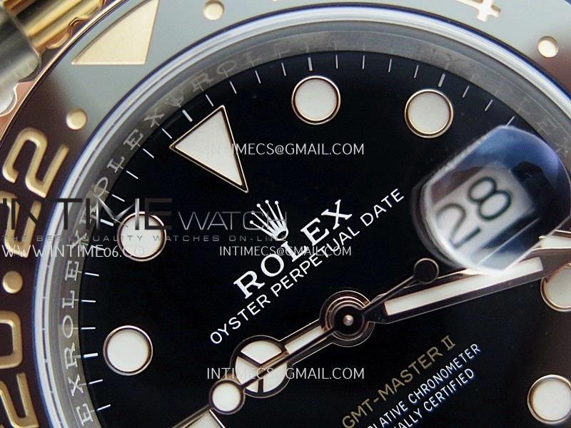 GMT Master II 126711 CHNR 904L SS RG ARF 1:1 Best Edition Black Dial On SS RG Bracelet DD3285 CHS