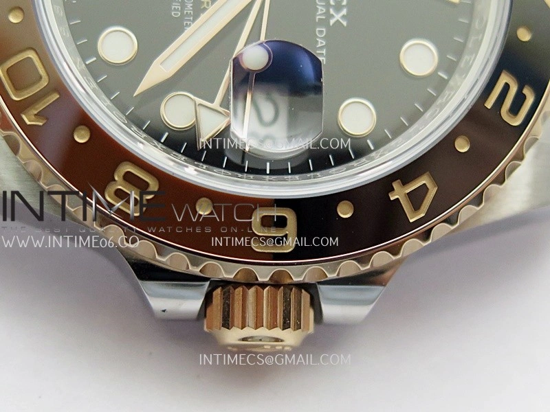 GMT Master II 126711 CHNR 904L SS RG ARF 1:1 Best Edition Black Dial On SS RG Bracelet DD3285 CHS
