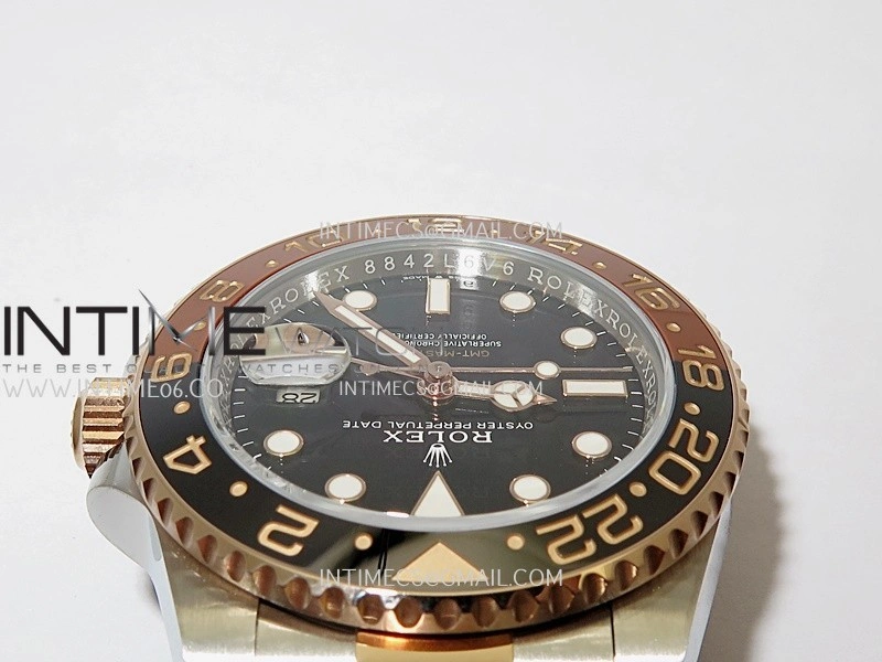 GMT Master II 126711 CHNR 904L SS RG ARF 1:1 Best Edition Black Dial On SS RG Bracelet DD3285 CHS