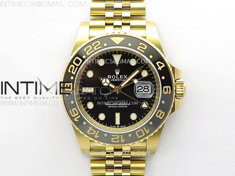 GMT-Master II 126718 GRNR AR+F 1:1 Best Edition on Black Dial YG Bracelet Super Clone DD3285 CHS