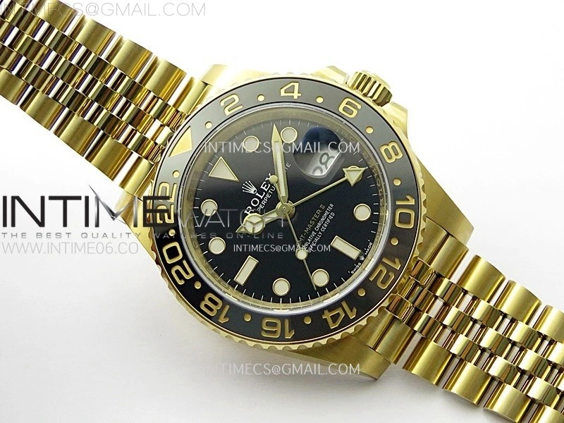 GMT-Master II 126718 GRNR AR+F 1:1 Best Edition on Black Dial YG Bracelet Super Clone DD3285 CHS
