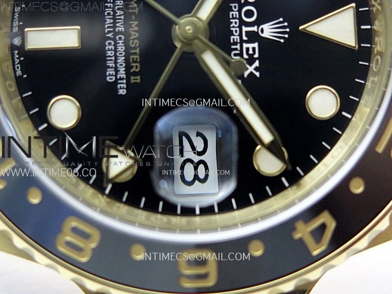 GMT-Master II 126718 GRNR AR+F 1:1 Best Edition on Black Dial YG Bracelet Super Clone DD3285 CHS