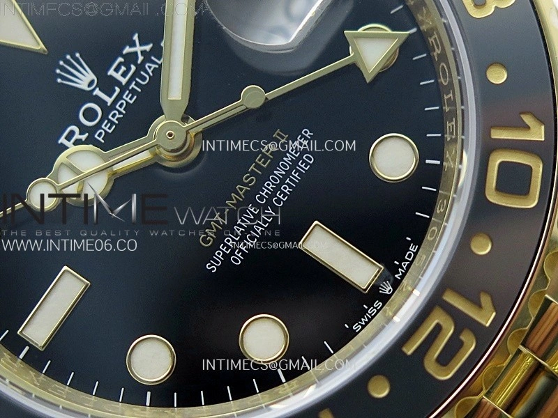 GMT-Master II 126718 GRNR AR+F 1:1 Best Edition on Black Dial YG Bracelet Super Clone DD3285 CHS