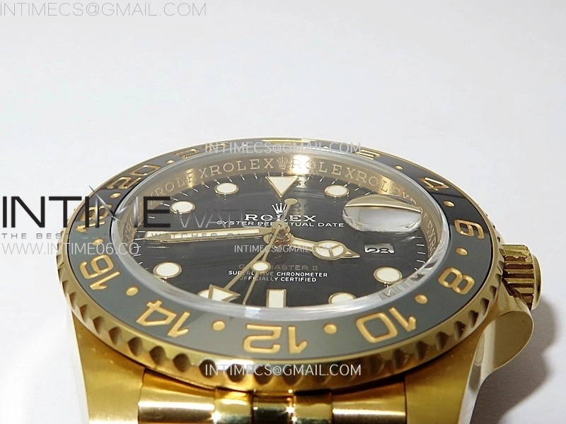 GMT-Master II 126718 GRNR AR+F 1:1 Best Edition on Black Dial YG Bracelet Super Clone DD3285 CHS