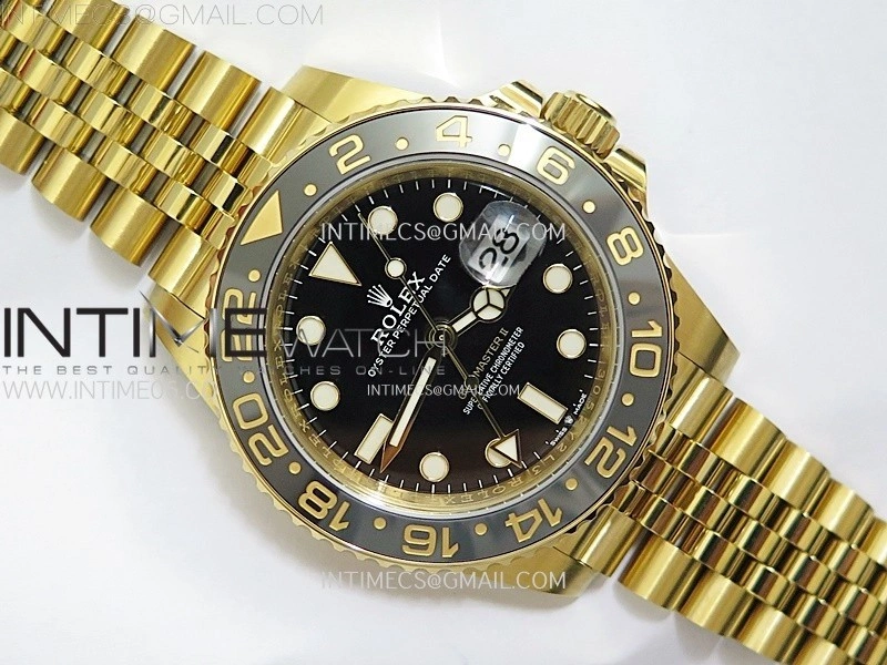 GMT-Master II 126718 GRNR AR+F 1:1 Best Edition on Black Dial YG Bracelet Super Clone DD3285 CHS